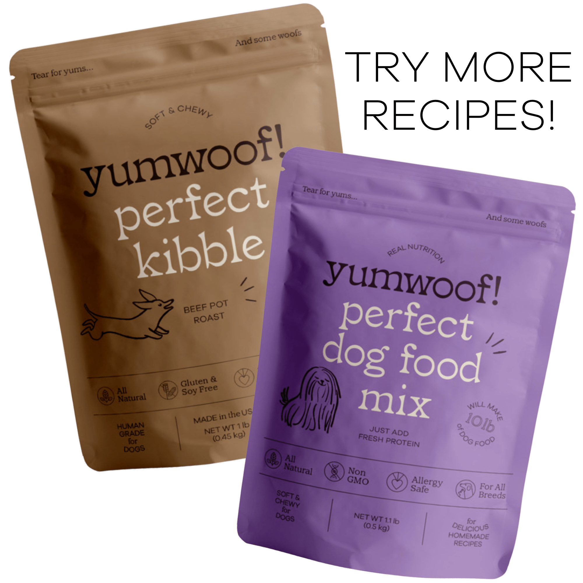 Picky Eater Starter Pack - Add Perfect Kibble Beef Pot Roast (14 oz) + Perfect Dog Food Mix